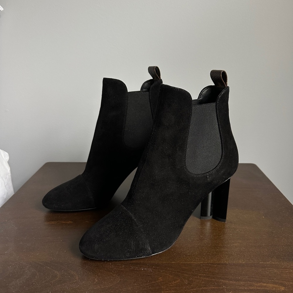 Louis Vuitton Black Suede Ankle Boots